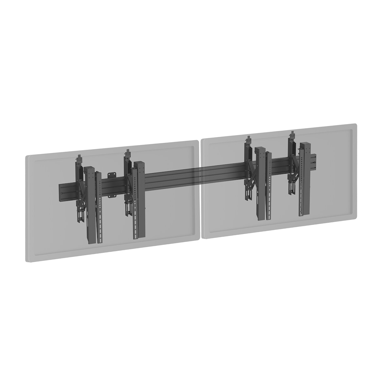 KIMEX - TV-Wandhalterung - Push Pull 2 Bildschirme 45"-55" schwarz Image