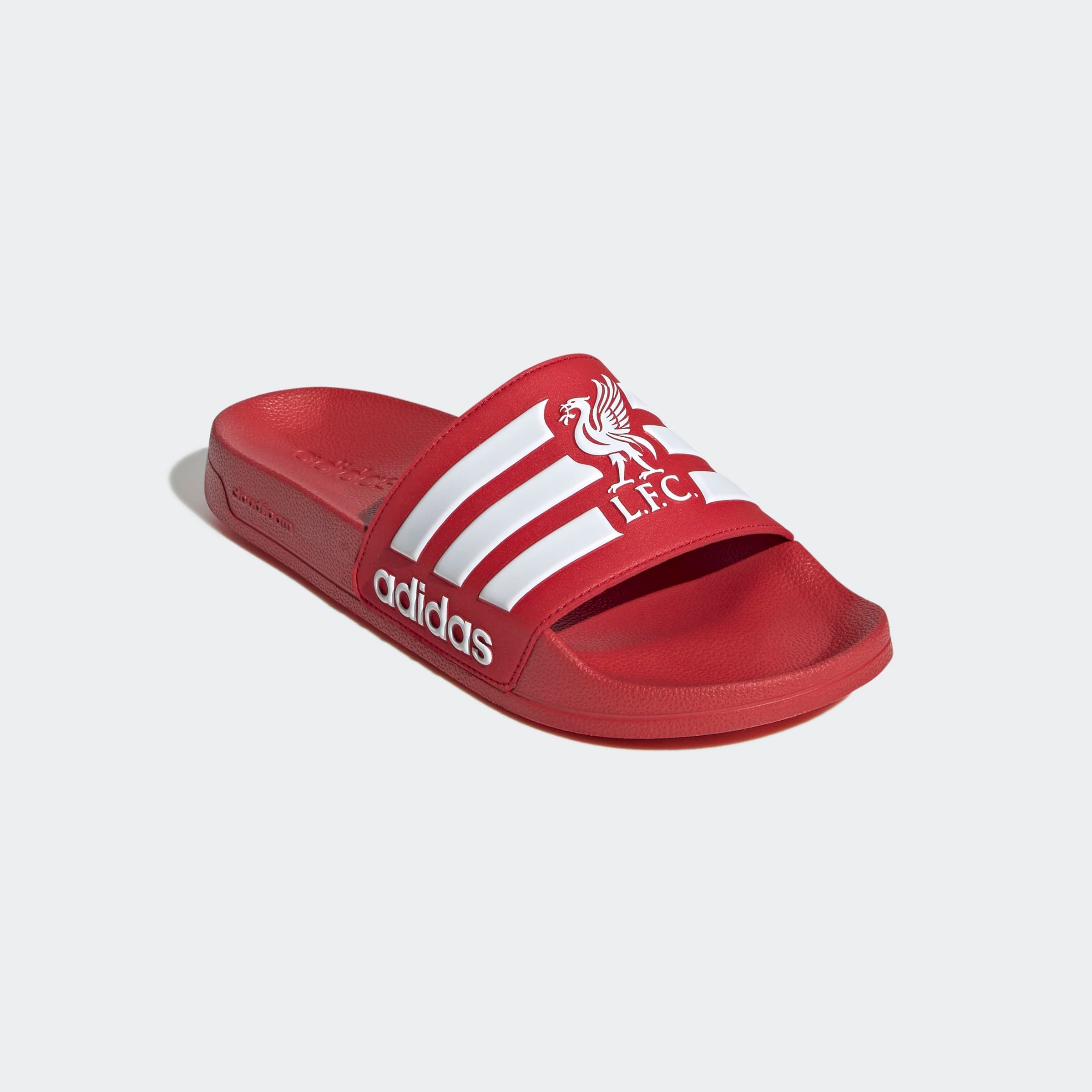 Badesandale ADIDAS SPORTSWEAR "ADILETTE SHOWER LIVERPOOL BADESCHLAPPEN", Herren, Gr. 50, weiß (supplier colour, cloud weiß, supplier colour), Synthetik, Schuhe