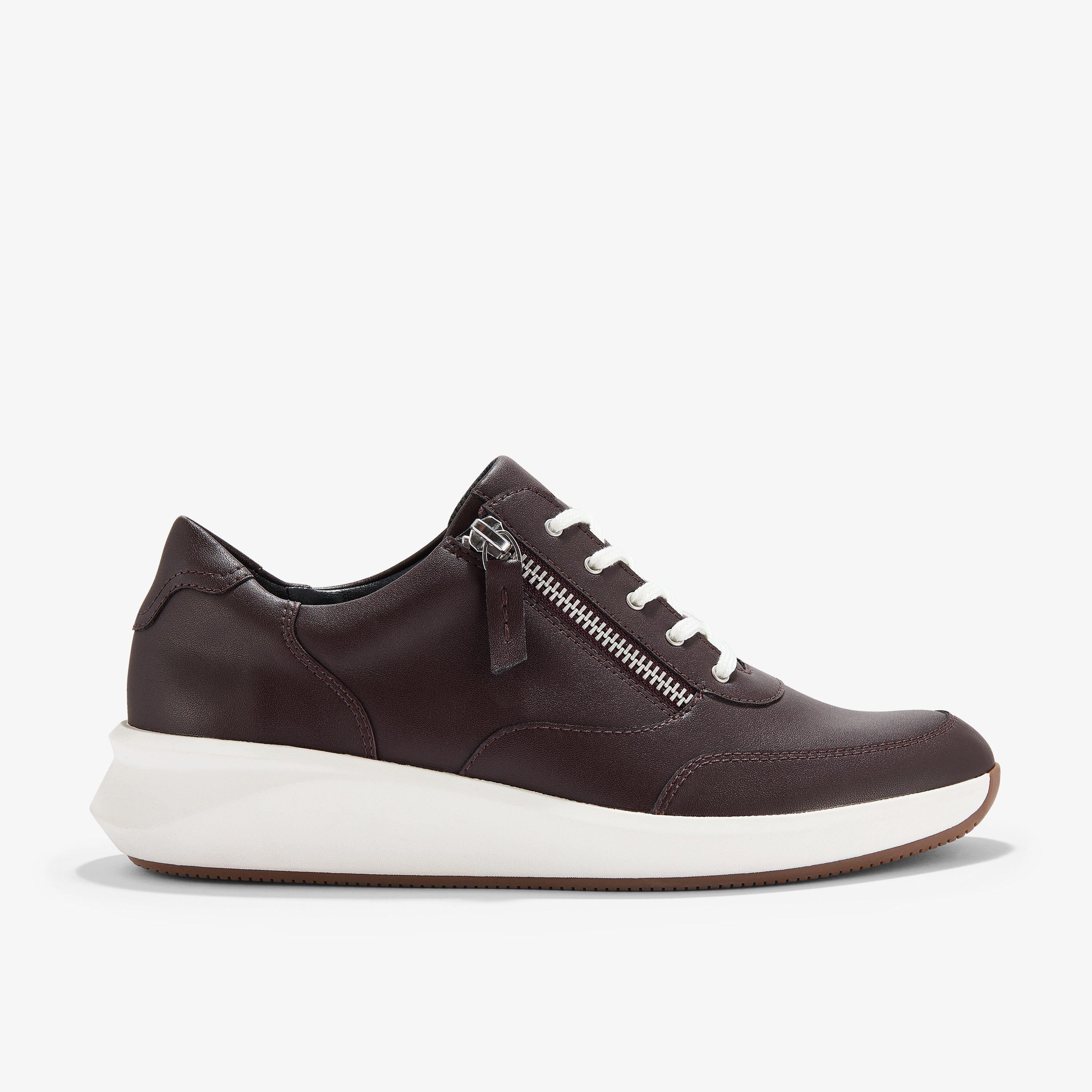 Clarks Un Rio Zip Leder-Sneaker - Rot