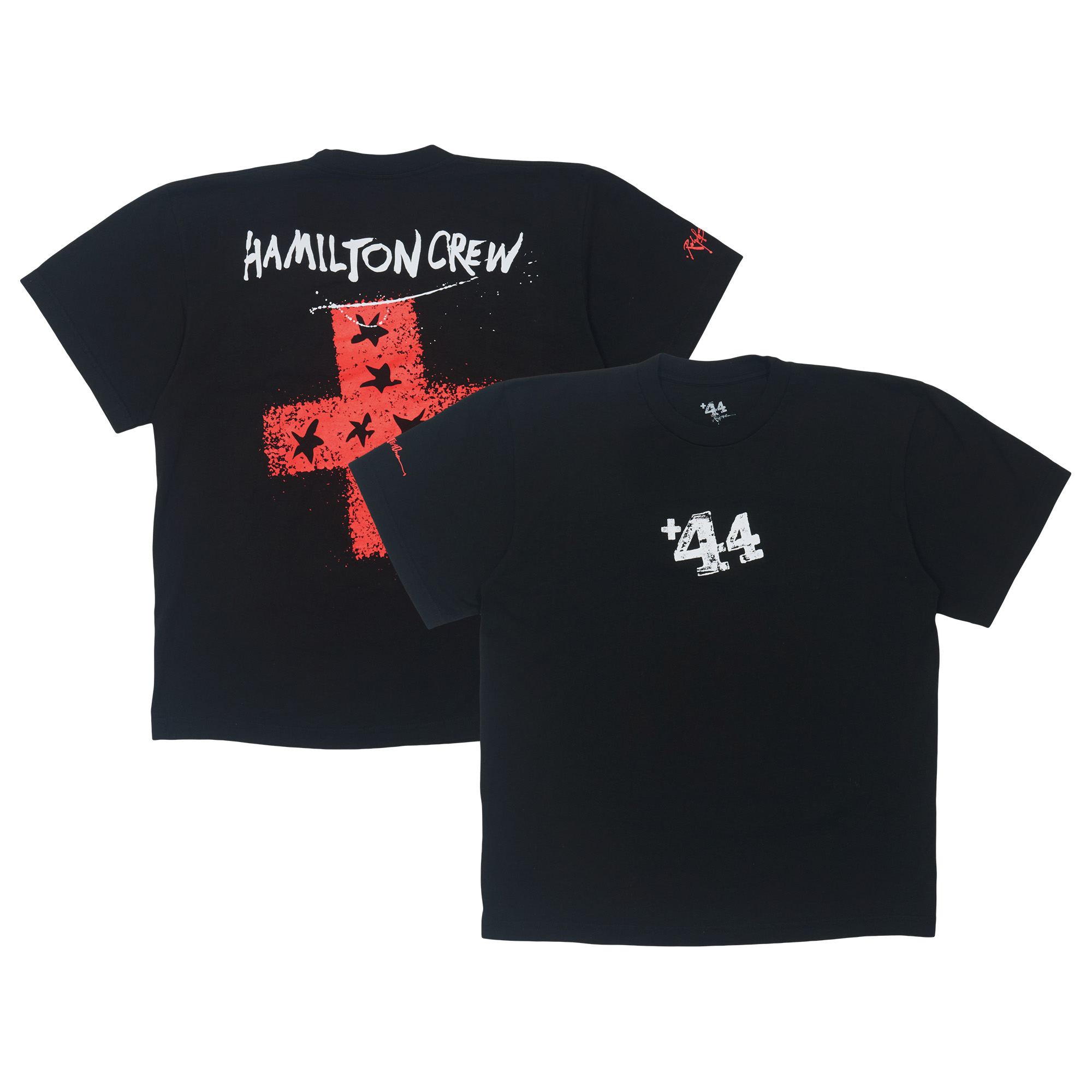 +44 Steadman Stars Kurzarm-T-Shirt – Unisex – Schwarz Image