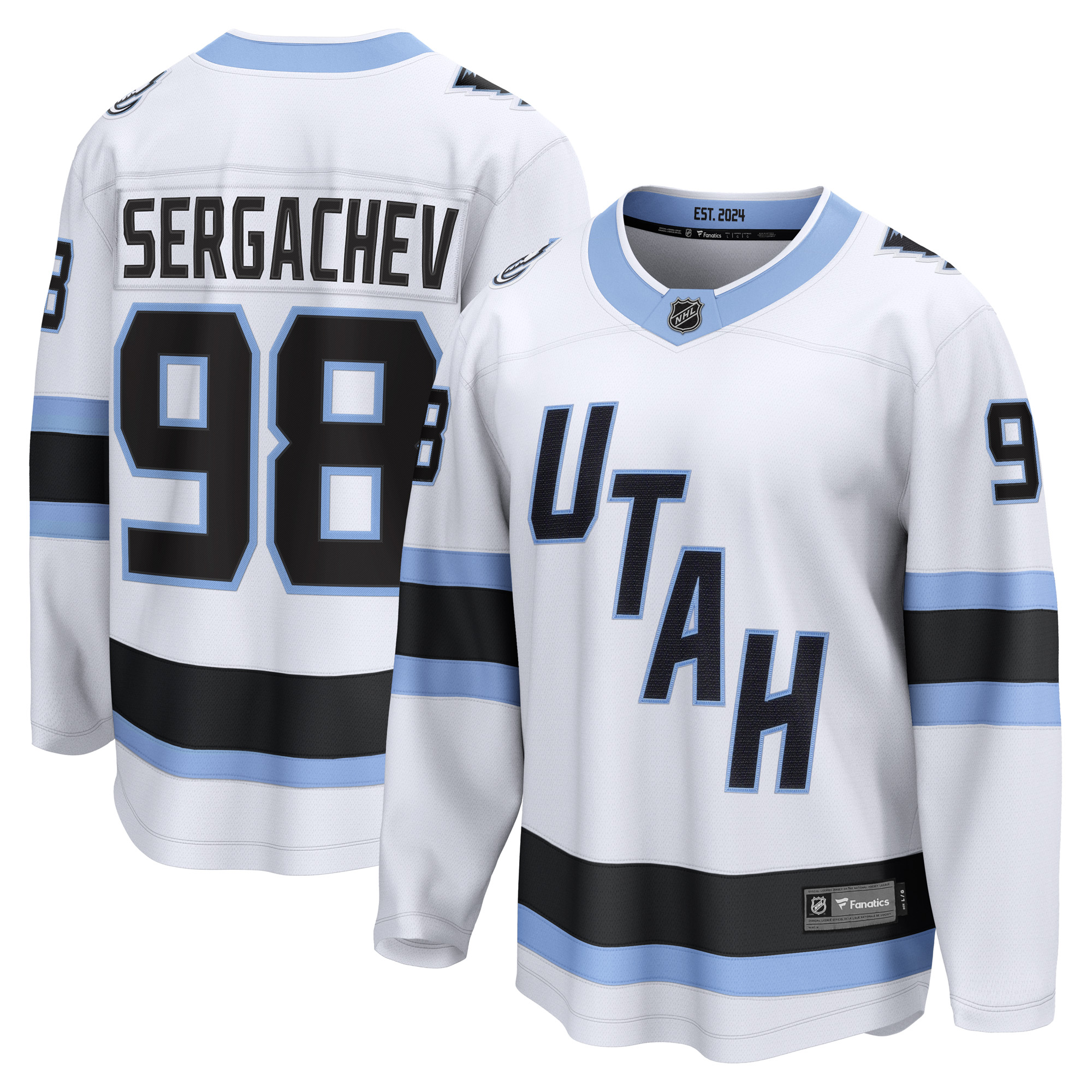 Utah Hockey Club Fanatics Auswärtstrikot (Breakaway) – Weiß – Mikhail Sergachev – Herren Image