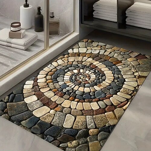 Schnell trocknender absorbierender rutschfester Badematte Badezimmer Duschbodenmatte für Badewanne Spüle Eingangsbereich Diatomit 20 x 31 Zoll Image