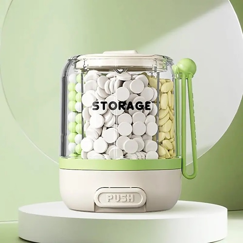 Tragbare Pillendose mit großem Fassungsvermögen, herausnehmbare 4-Fächer-Aufbewahrungsbox für Vitamine mit Anti-Mix-Design und großer Öffnung für einfachen Zugriff, Pillendose mit Fächern Image
