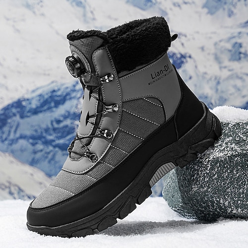 Weiße Herren-Winterstiefel – isoliert und wasserdicht, perfekt für Winterwanderungen, Outdoor-Abenteuer und kaltes Wetter Image