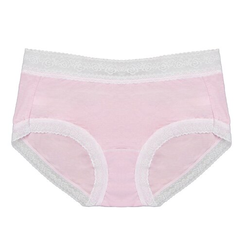 Damen Slips Basic Slips Spitze Elastischer BundNightwearBaumwolle Einfarbig Mode Niedlich Schwarz Rosa Beige Frühling Sommer Herbst Winter Image