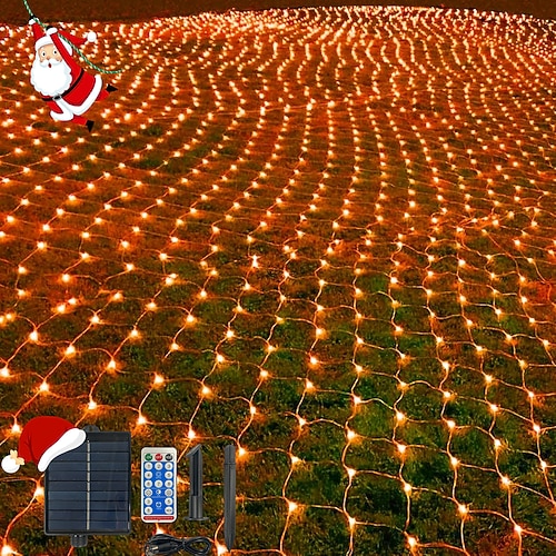 Außen solar Netzlichter verbindbare wasserdichte Lichterkette klarer Draht mit 8 Modi zeitgesteuerte Fernbedienung Innenhof Garten Rasen Party Hochzeit Feiertagsbaum Dekorationslichter Requisiten Image