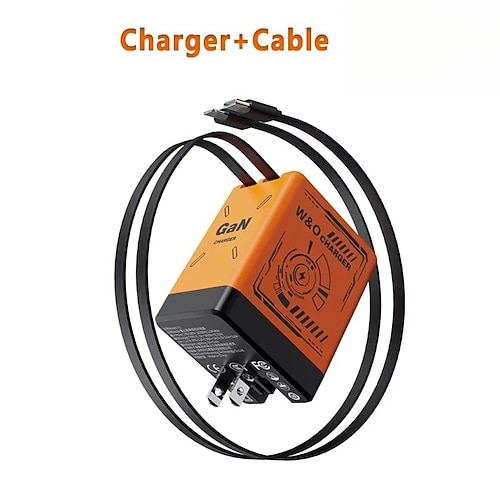 Tragbares 120-W-Schnellladegerät mit USB-C- und Lightning-Kabel, geeignet für iPhone 15/16/17 und Samsung, Gaming- und Reisegeräte, kompaktes Design, passend für europäische Stecker. Image