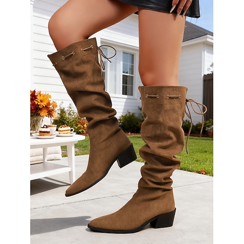 Lässige, kniehohe Westernstiefel für Damen – stylische Herbst- und Winterstiefel für lässige Outfits, Partys, Reisen und den Alltag Image