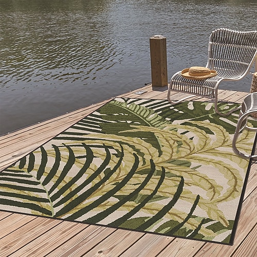 Großer, strapazierfähiger und schmutzabweisender Vintage-Teppich im Ethno-Stil, ideal für Wohnzimmer, Schlafzimmer, Terrasse und als Dekoration für Ihr Zuhause. Image