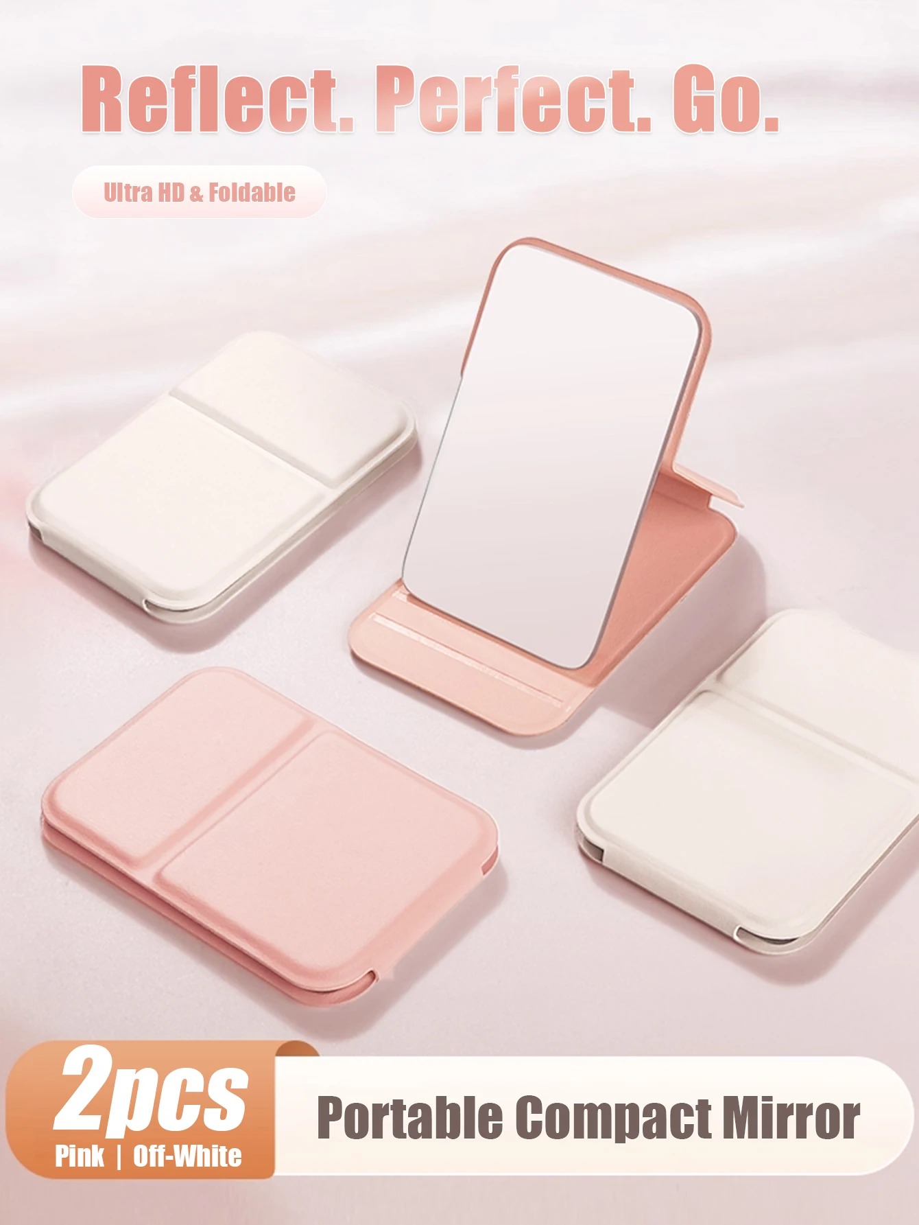 Mini specchio per trucco pieghevole portatile Specchio tascabile compatto portatile per donne Ragazze Viaggio Cosmetico Specchio cosmetico Borsa Dormitorio