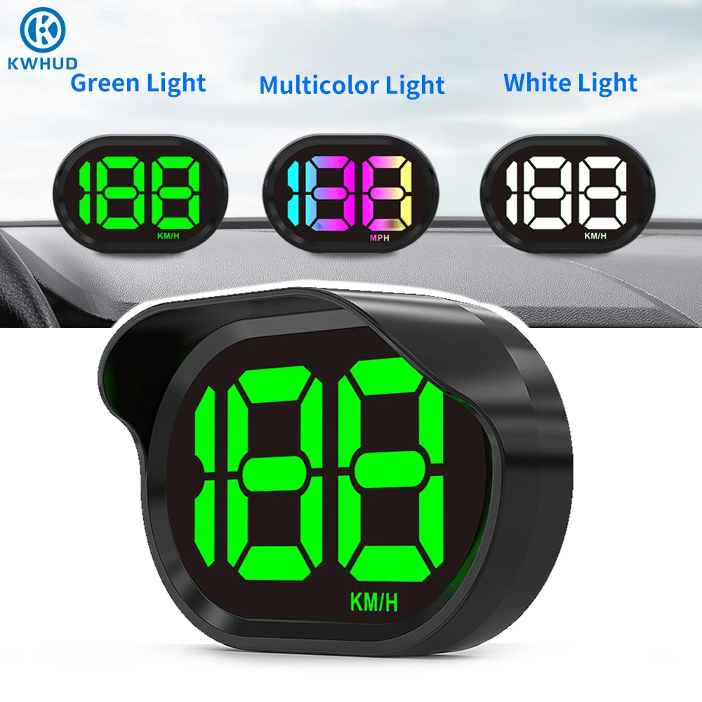 KWHUD Hud Head Up Display GPS Digital Speedometer for Car USB Cable Plug to Play Speed Gauge KM/H MPH Car Electronic Accessories