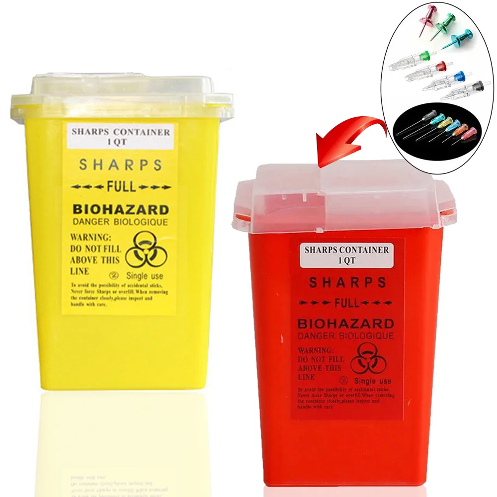 2/1 stücke Tattoo Sharp Container 1L Tattoo Abfall Bin Große Kapazität Tattoo Liefert Entsorgung Container Tattoo Nadel Abfall box