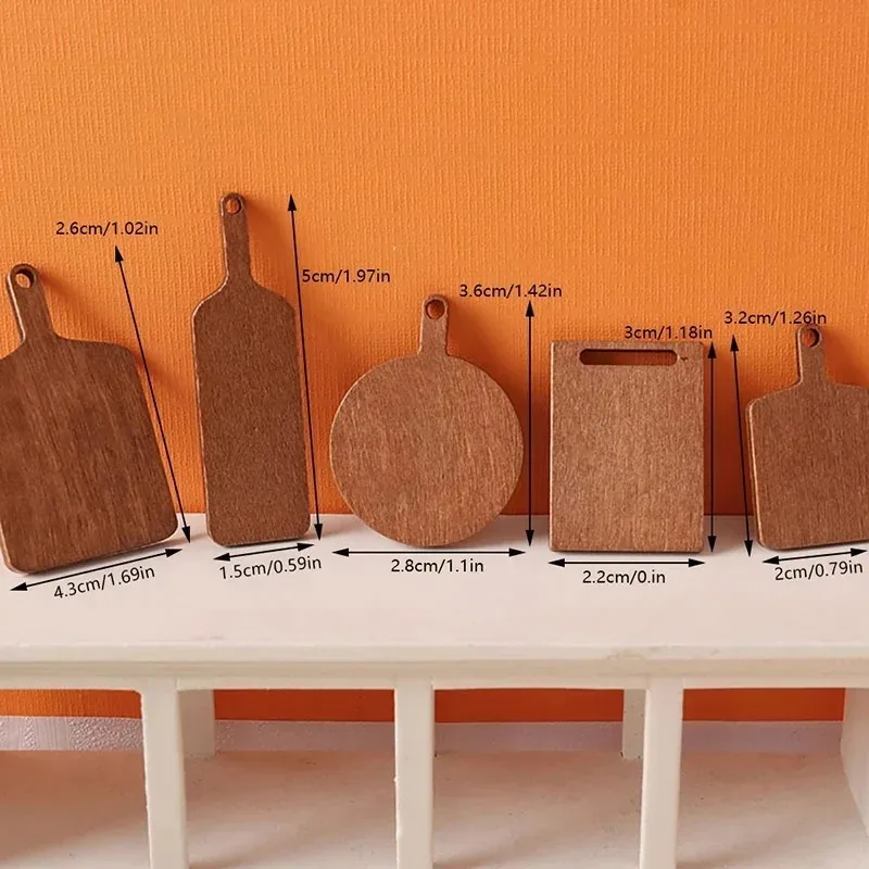 5Pcs 1:12 Puppenhaus Miniatur Schneidebrett Schneiden Bord Modell Küche Möbel Zubehör Für Puppe Haus Dekor Kinder Spielzeug