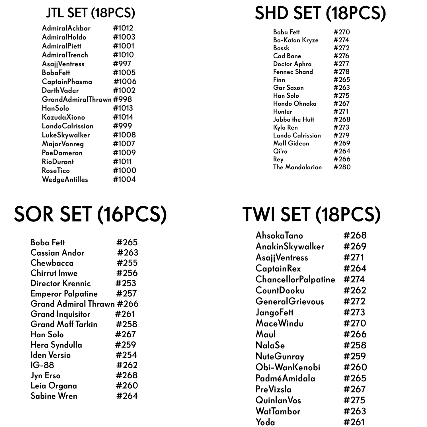 SWUDB JTL (18 Karten/Set) Folie SW TCG Karten Brettspiel Sammelkarten Boba Fett/Darth Vader/Han Solo/Luke Skywalker/PoeDameron Image