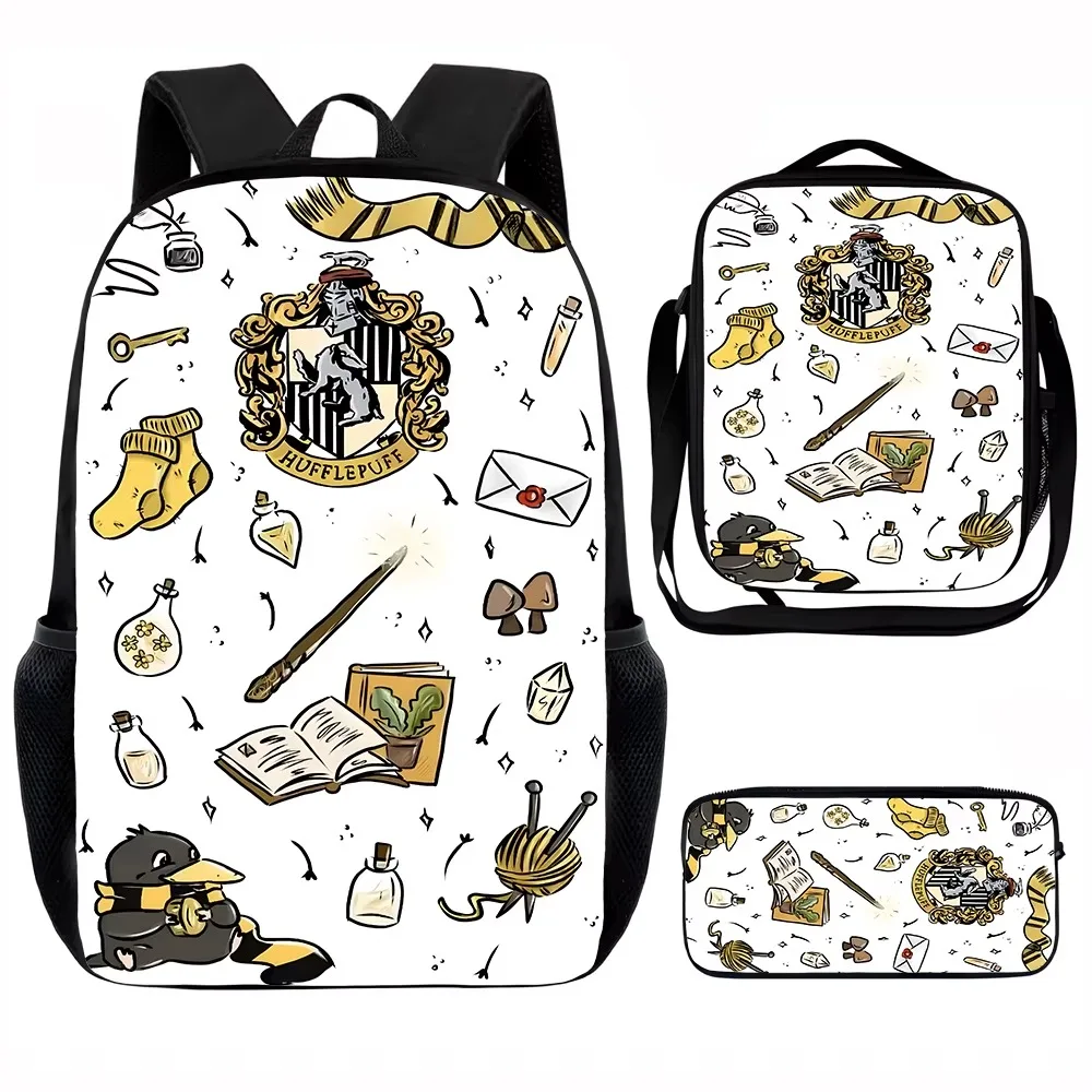 H-harry P-potter Sac à dos d'école pour enfants, sacs à déjeuner, sacs à crayons, sacs d'école pour garçons et filles, meilleur cadeau
