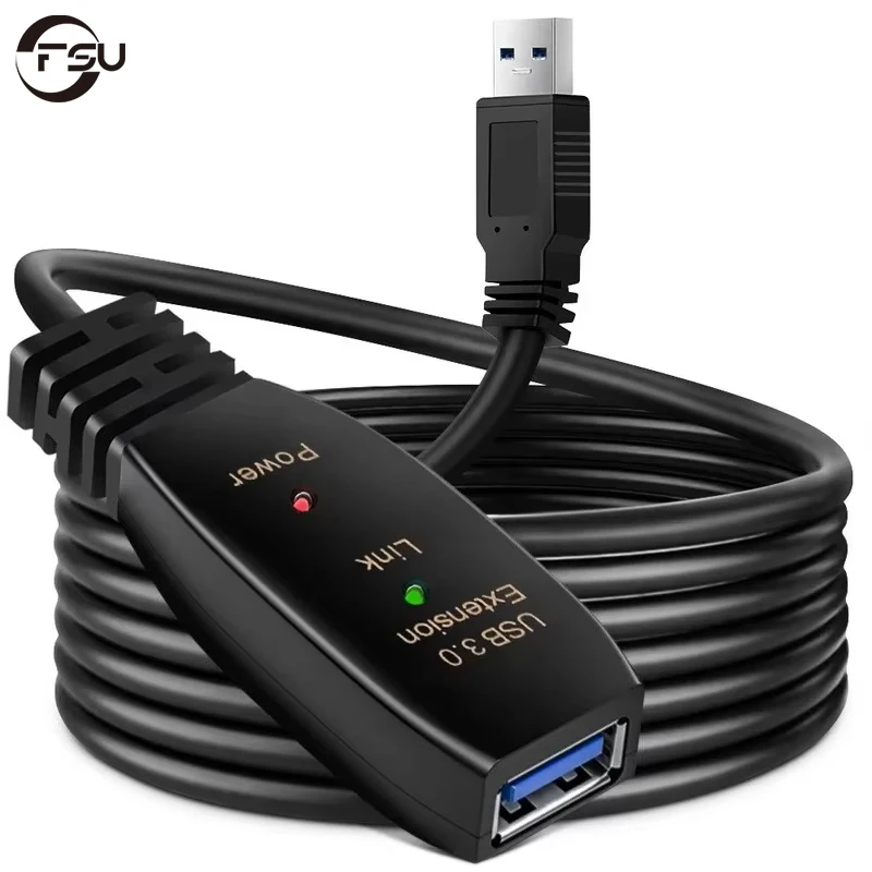 FSU 5 m 10 m 20 m aktives USB 3.0-Verlängerungskabel Typ A Stecker auf Buchse Verlängerungskabel für Konferenzkamera-Laufwerksverbindungsdaten Image