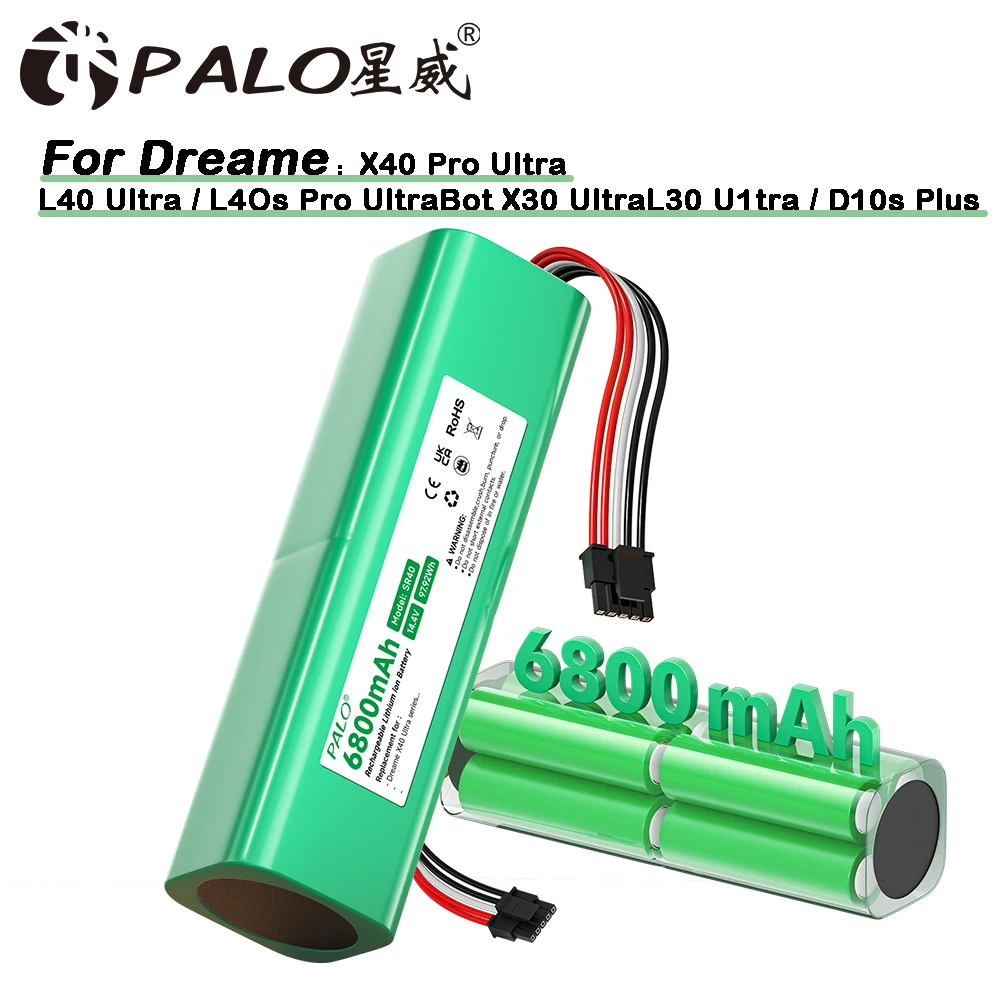 6800 mAh Lithium-Ionen-Akku für Dreame X40 Ultra L40 Ultra L40s Pro Ultra L30 Bot X30 Ultra D10s Plus Kehrroboter-Akku Image