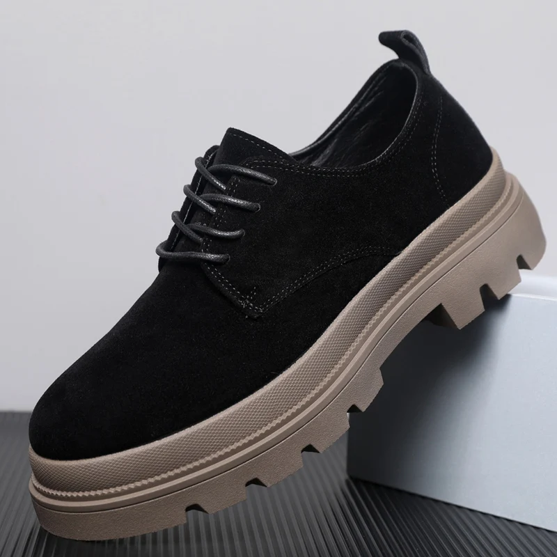 Klassische Männer Casual Schuhe Atmungsaktive Lace-Up Business Schuhe Wildleder Leder Mann Kleid Schuhe Nicht-slip Plattform Schuhe arbeit Schuhe