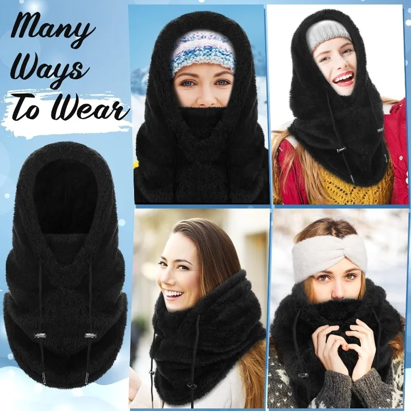 Unisex Winter Hals Warm Mütze Schal Fleece Sturmhaube Kapuze Halswärmer Wolle Wanderschal Kapuzenabdeckung Outdoor-Ausrüstung Image