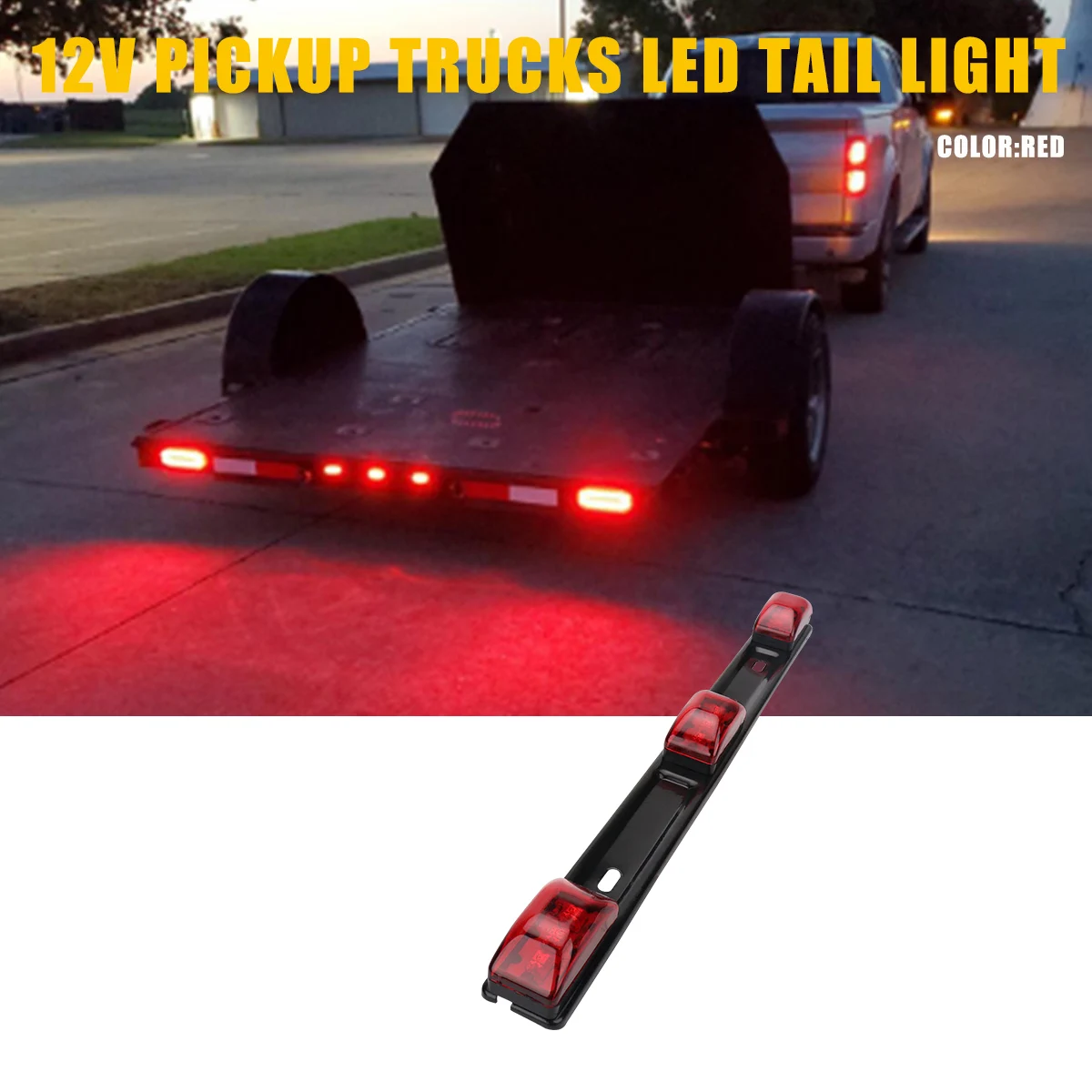 1 pz 9LED Pickup Truck Light Bar 12V staffa rossa fanale posteriore fanale posteriore indicatore laterale per auto indicatore luminoso universale
