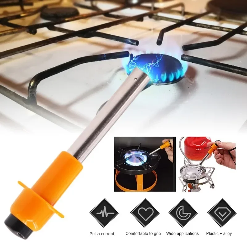Outdoor Camping Mini Zünder Küchenherd Elektrisches Feuerzeug Edelstahl BBQ Piezo Zünder Image