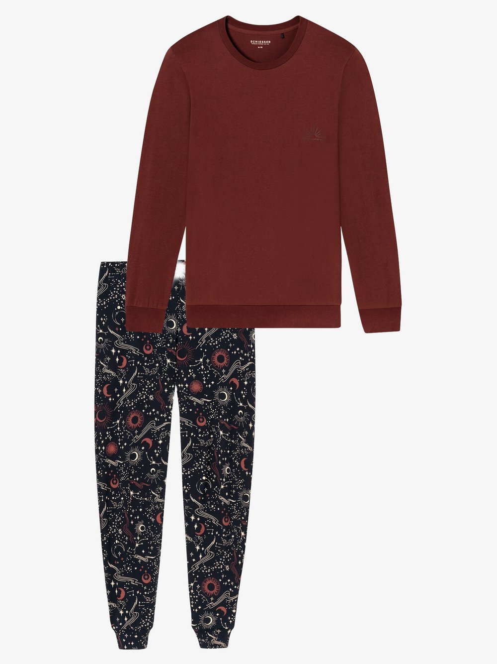 Schiesser Pyjama Herren bordeaux, 48 Image