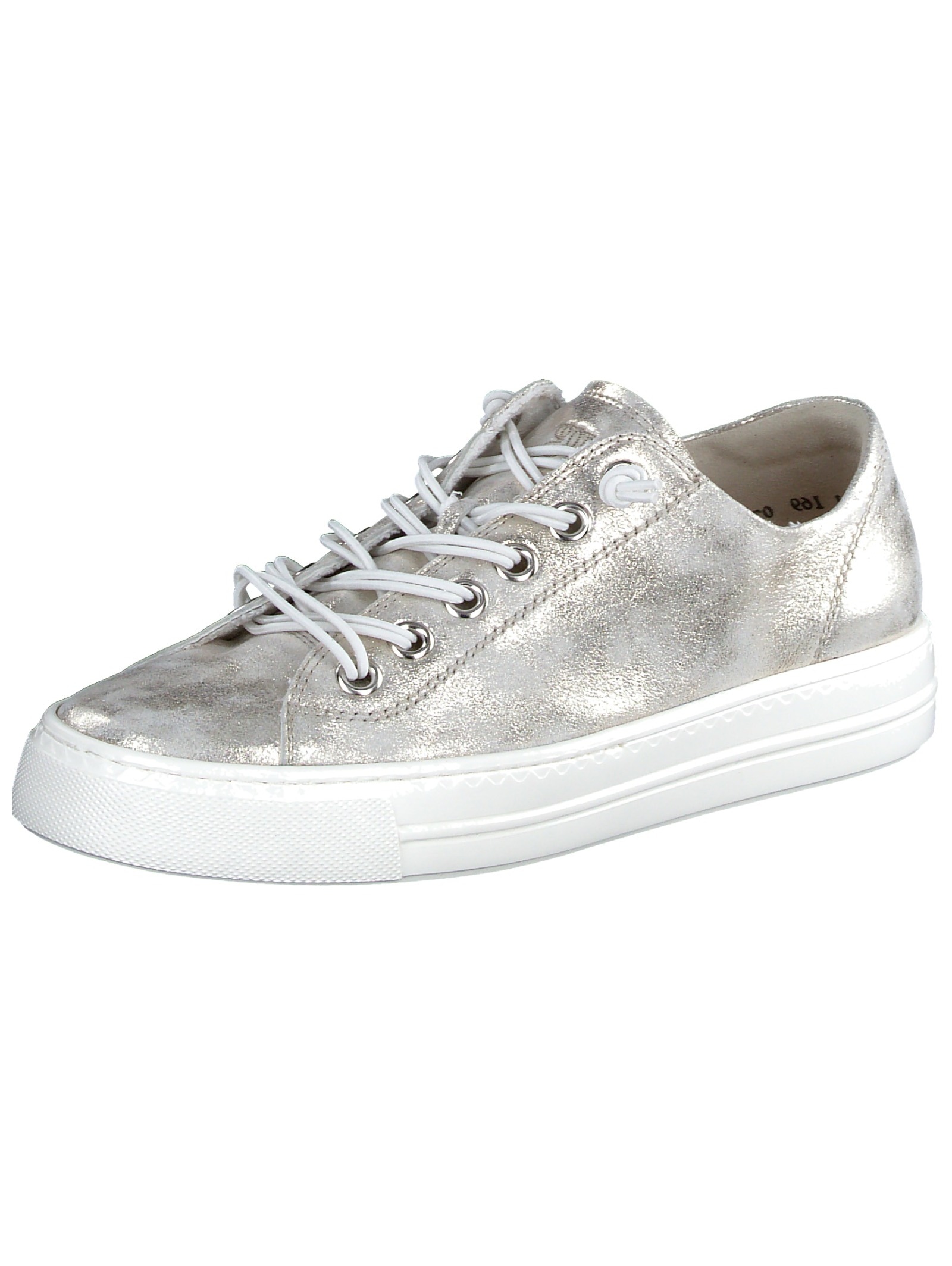 Sneaker PAUL GREEN "Paul Green Sneaker Leder", Damen, Gr. 42,5, silber, Leder, Schuhe Sneaker