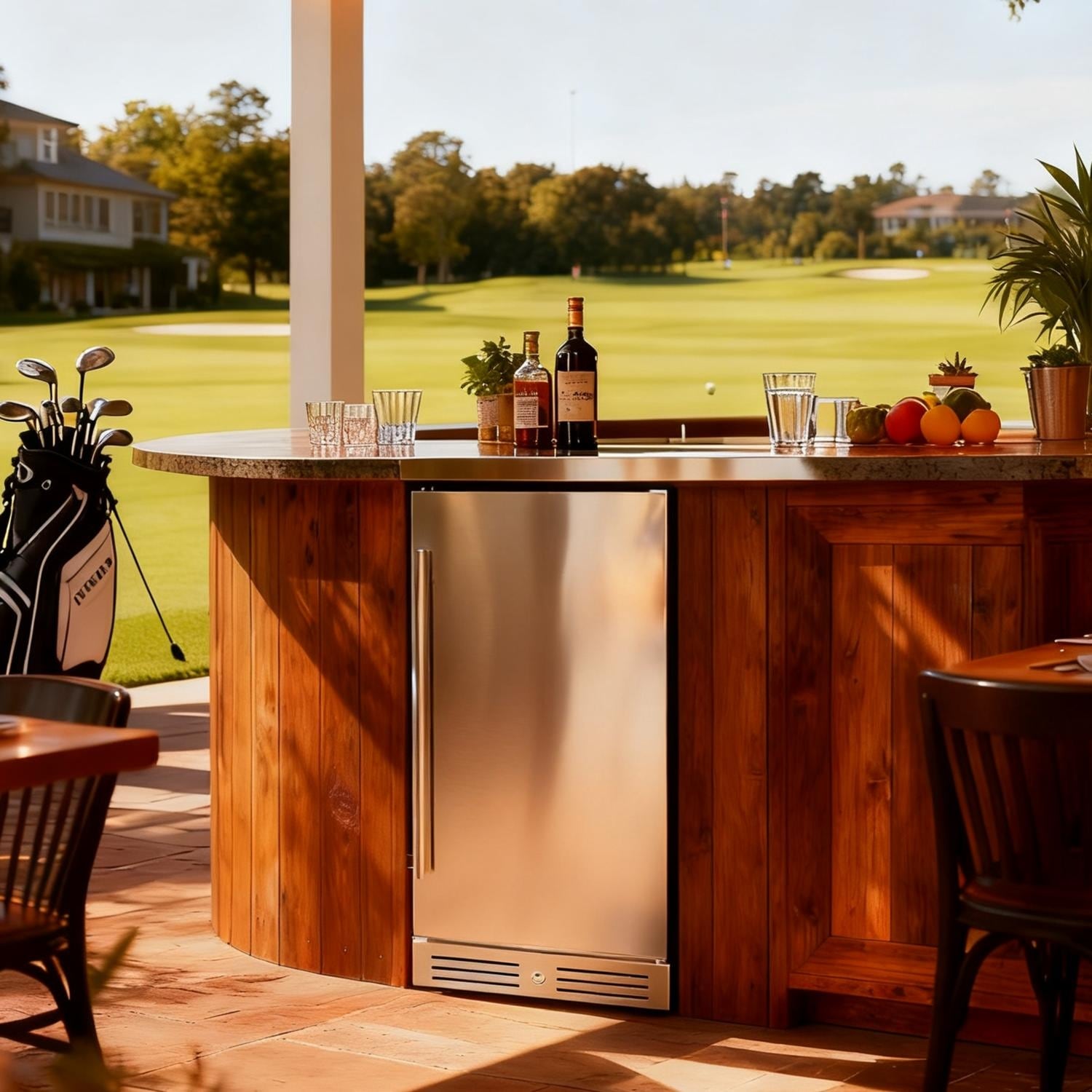 Outdoor Beverage Refrigerator, 3.0 Cu.Ft Compact Stainless Steel Mini Fridge for Patio, BBQ, or Home Bar