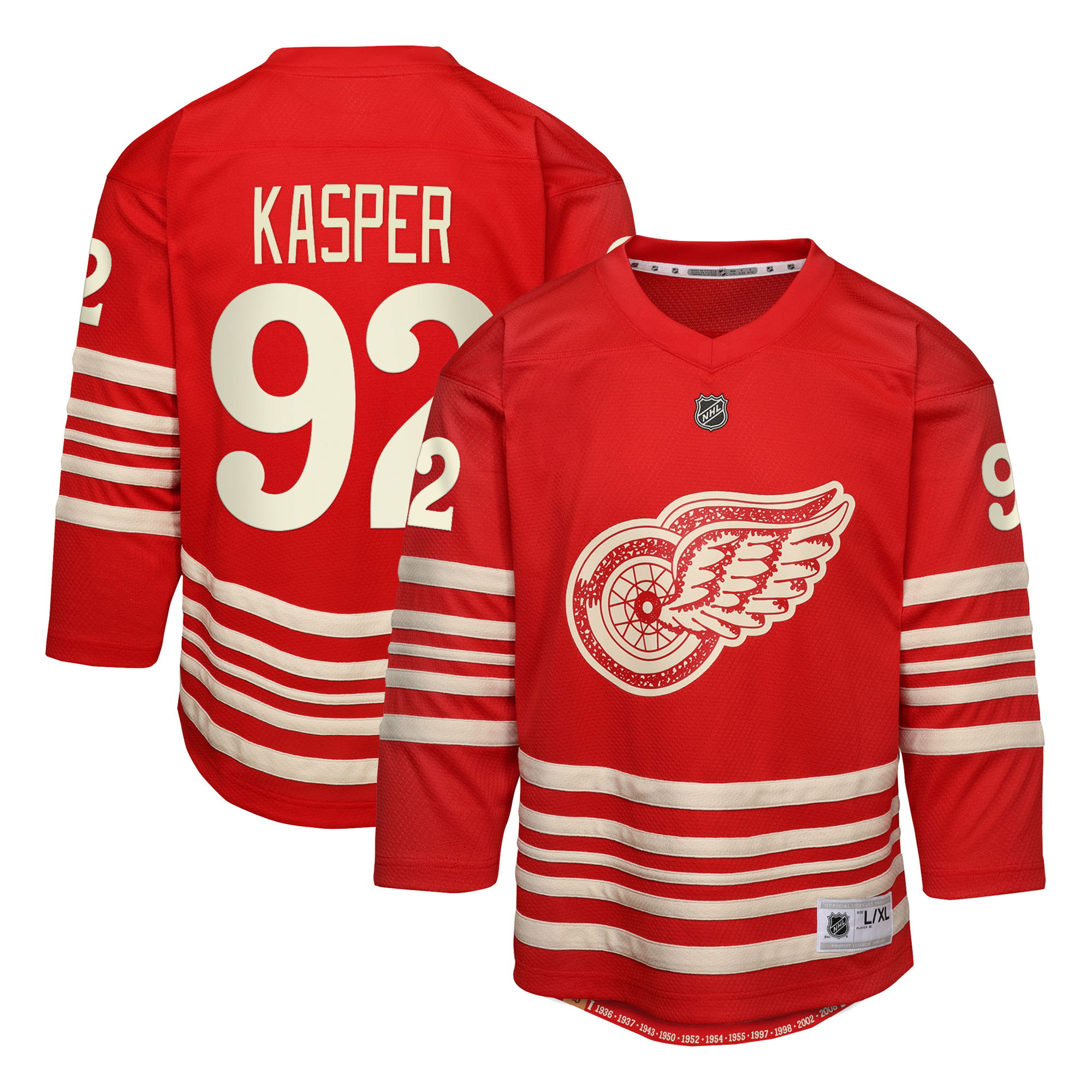 Detroit Red Wings Fanatics Replica Sekundär Ausweichtrikot - Rot - Marco Kasper - Jugendliche Image