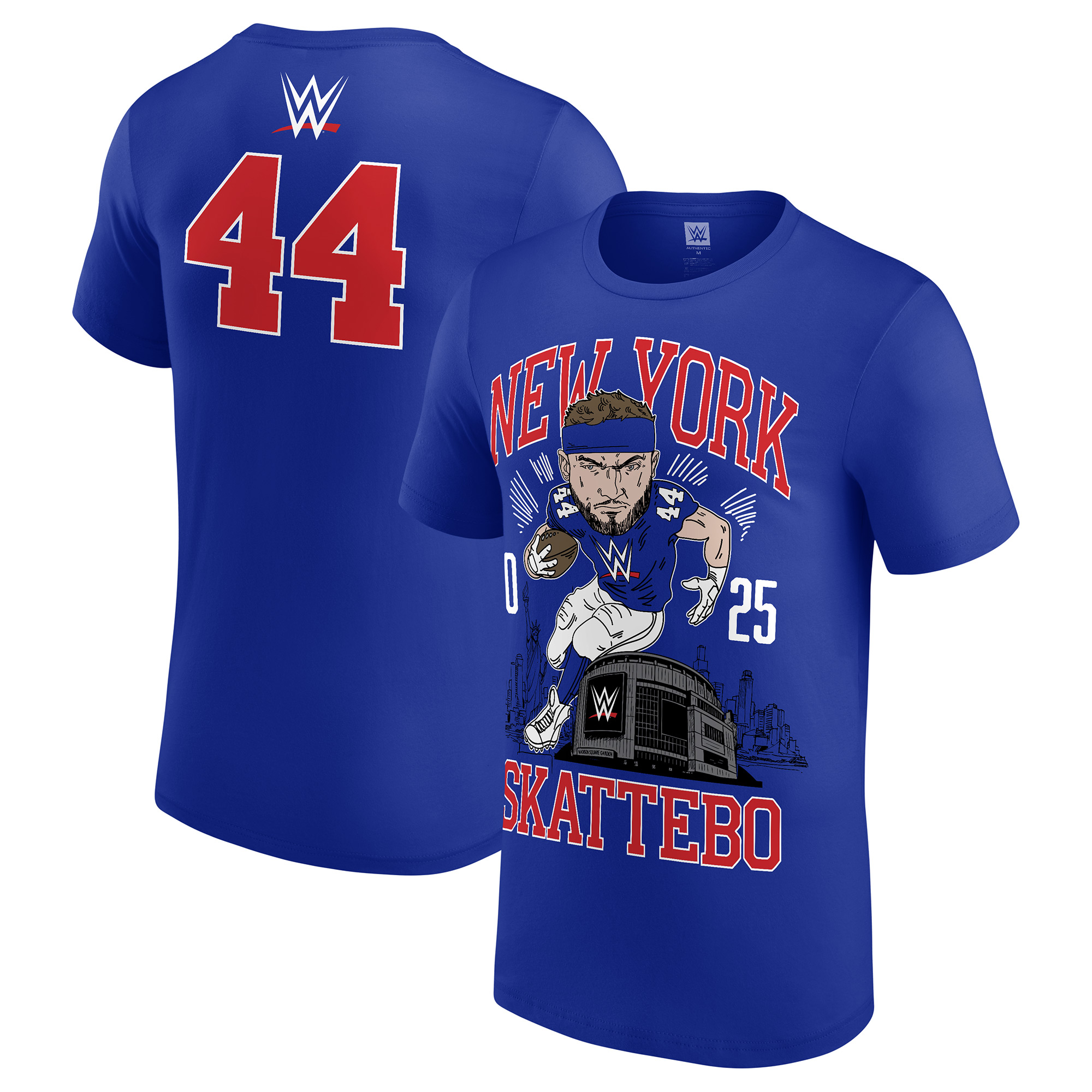 Blue Cam Skattebo x WWE New York T-Shirt für Herren Image