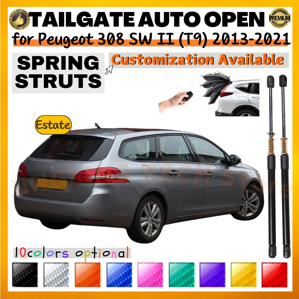 Qtà(2) Ammortizzatori per bagagliaio con molla per Peugeot 308 SW II (T9) Estate 2013-2021 Ammortizzatore di supporto per portellone posteriore da 508 mm