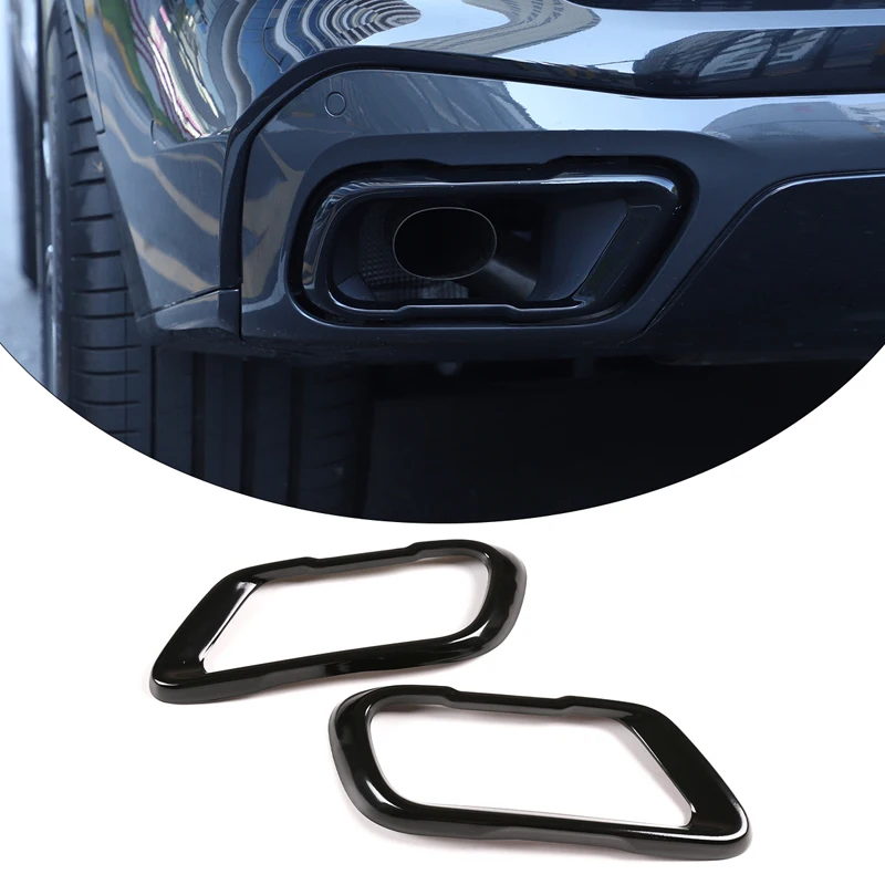 2 pezzi nero lucido in acciaio inossidabile silenziatore di scarico per auto punta del tubo di copertura Trim per BMW X5 G05 X6 G06 X7 G07 2019-2025 accessori ﻿