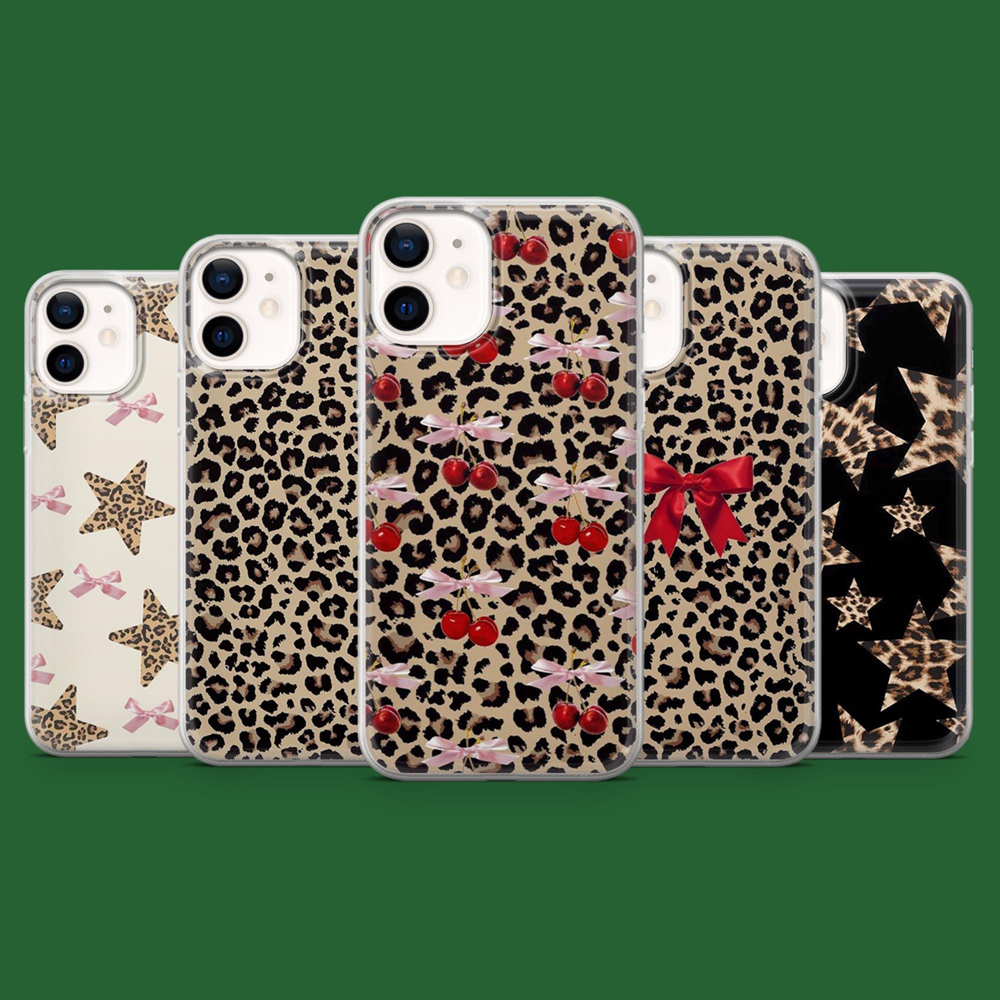 Cover per telefono con stampa leopardata, ghepardo e stelle per iPhone 17, 17Pro, 16, 15, 14, 13, 12, Samsung S25, S24Fe, S23, A16, A56, Pixel 10Pro,