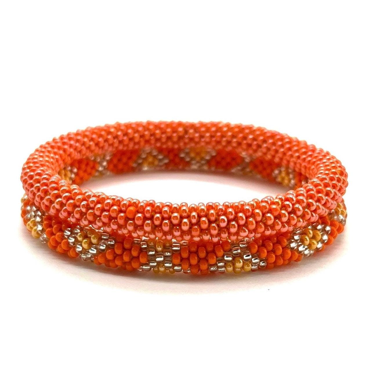 Set di braccialetti di perline / Braccialetti di perline / Duo di braccialetti all'uncinetto / Braccialetti di perline di vetro / Braccialetto nepales