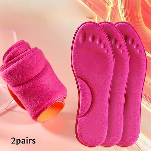 2 paia di solette autoriscaldanti, solette termiche termostatiche, solette massaggianti in memory foam con supporto per l'arco plantare, cuscinetti riscaldati invernali per uomo e donna