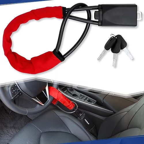 bloccasterzo universale - dispositivo di sicurezza automobilistico compatto e multifunzionale adatto alla maggior parte dei veicoli, SUV e golf cart