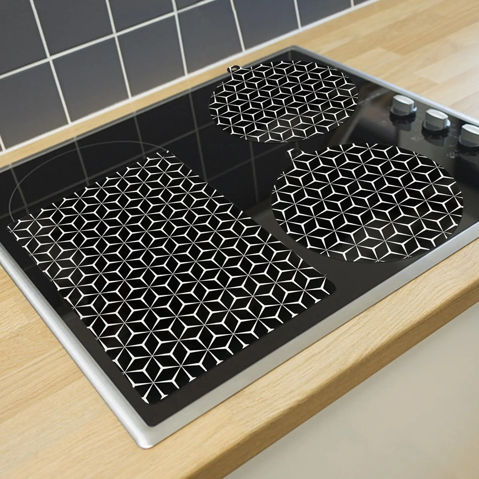 Induktionskochfeld-Schutzmatte – Glasfaser-Silikon-Pad, wärmeleitendes und ölbeständiges Pad, Elektroherd-Brenner Image