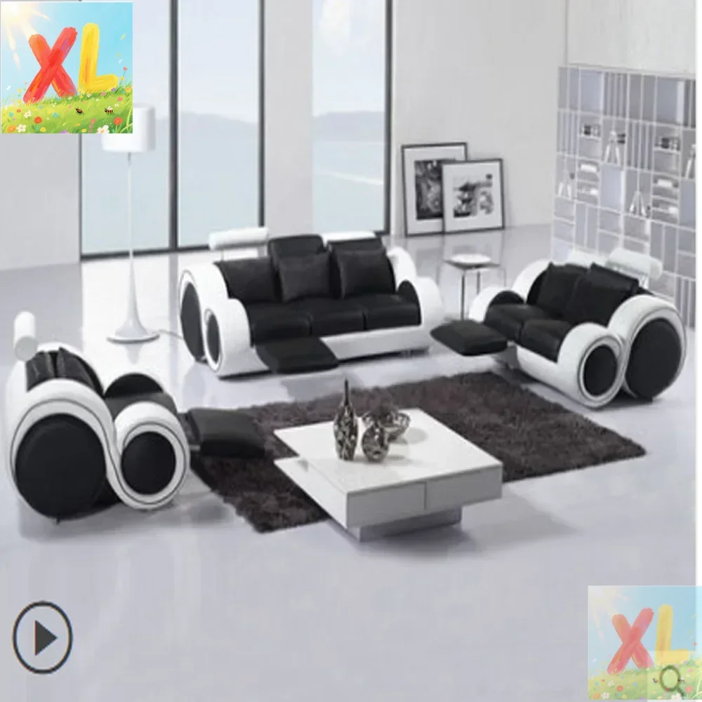Ledersofa, obere Schicht für das Wohnzimmer, Sofagarnitur, Wohnzimmermöbel aus Leder, Heimkino-Sitze 1+2+3