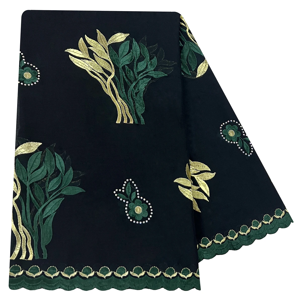 Dubai Exzellenter Stil Afrikanischer Frauen-Hijab Muslimischer Schal 100% Baumwollstoff Rayon-Baumwollfaden Bestickter Schal Hohe Qualität Image