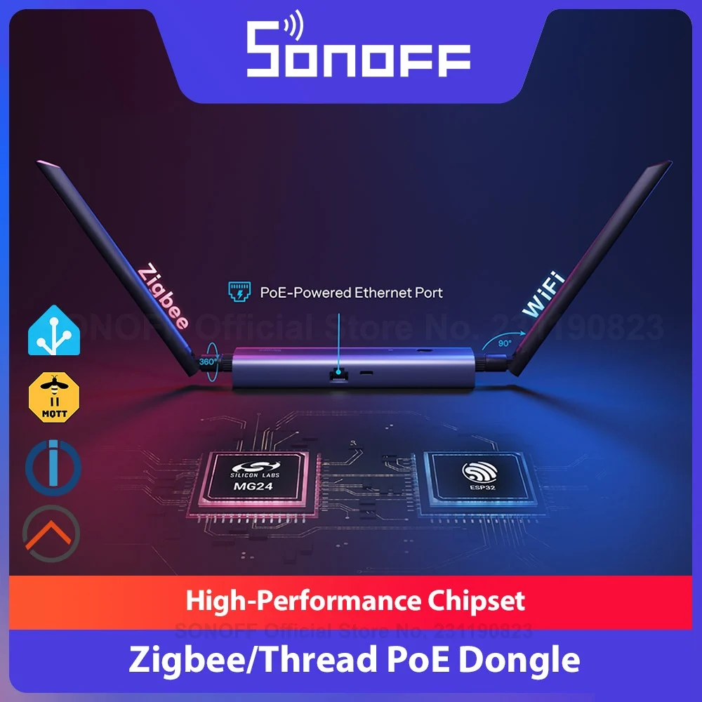 SONOFF Dongle Max Zigbee/Thread PoE Dongle Dongle-M Hochleistungs-Chipsatz Dual-Antenne unterstützt Ethernet, WLAN, USB-Verbindung Image