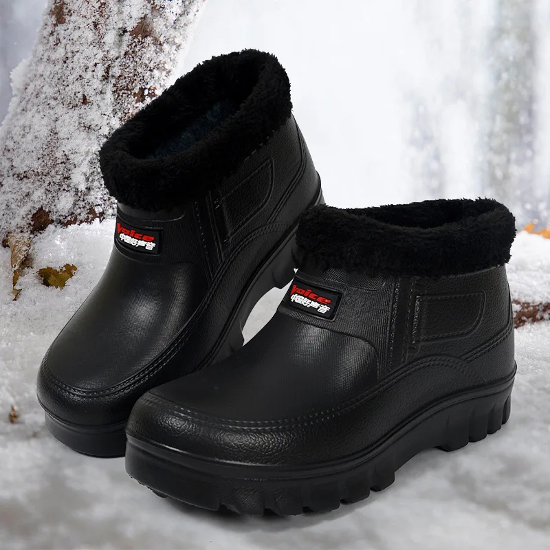 Winter männer Regen Stiefel Plüsch Verdickt Frauen Schnee Stiefel Plus Größe Auto Waschen Schuhe Wasserdicht Warm Halten Männer Stiefel Frauen schuhe