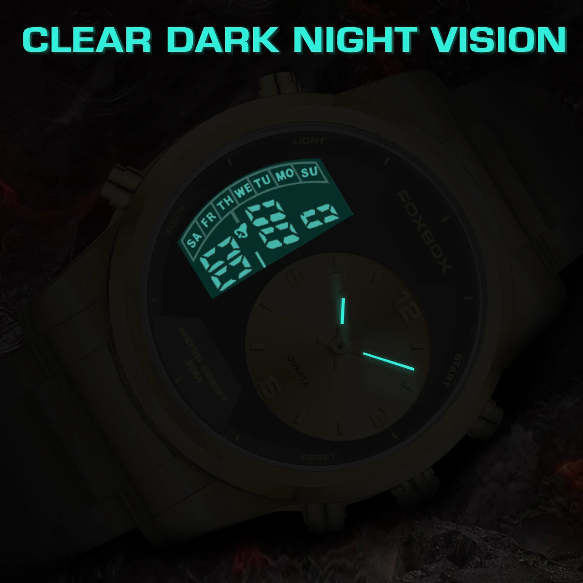 LIGE Neue Mode Digitale Uhr Männer Casual Sport Wasserdicht herren Quarzuhr FOXBOX Top Marke Luxus Chronograph Armbanduhren Image