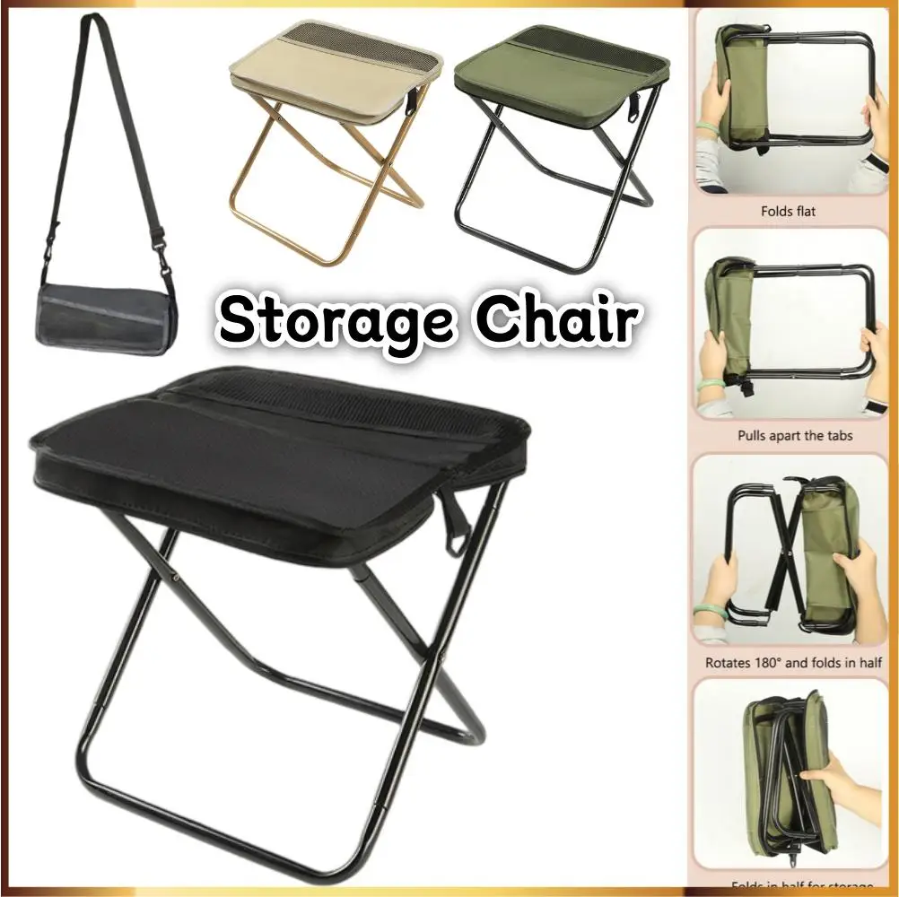 Tragbare Outdoor Rucksack Klapphocker Einfache Camping Ausrüstung Schulter Tasche Hocker Sport Klappstuhl Handtasche Für Wandern