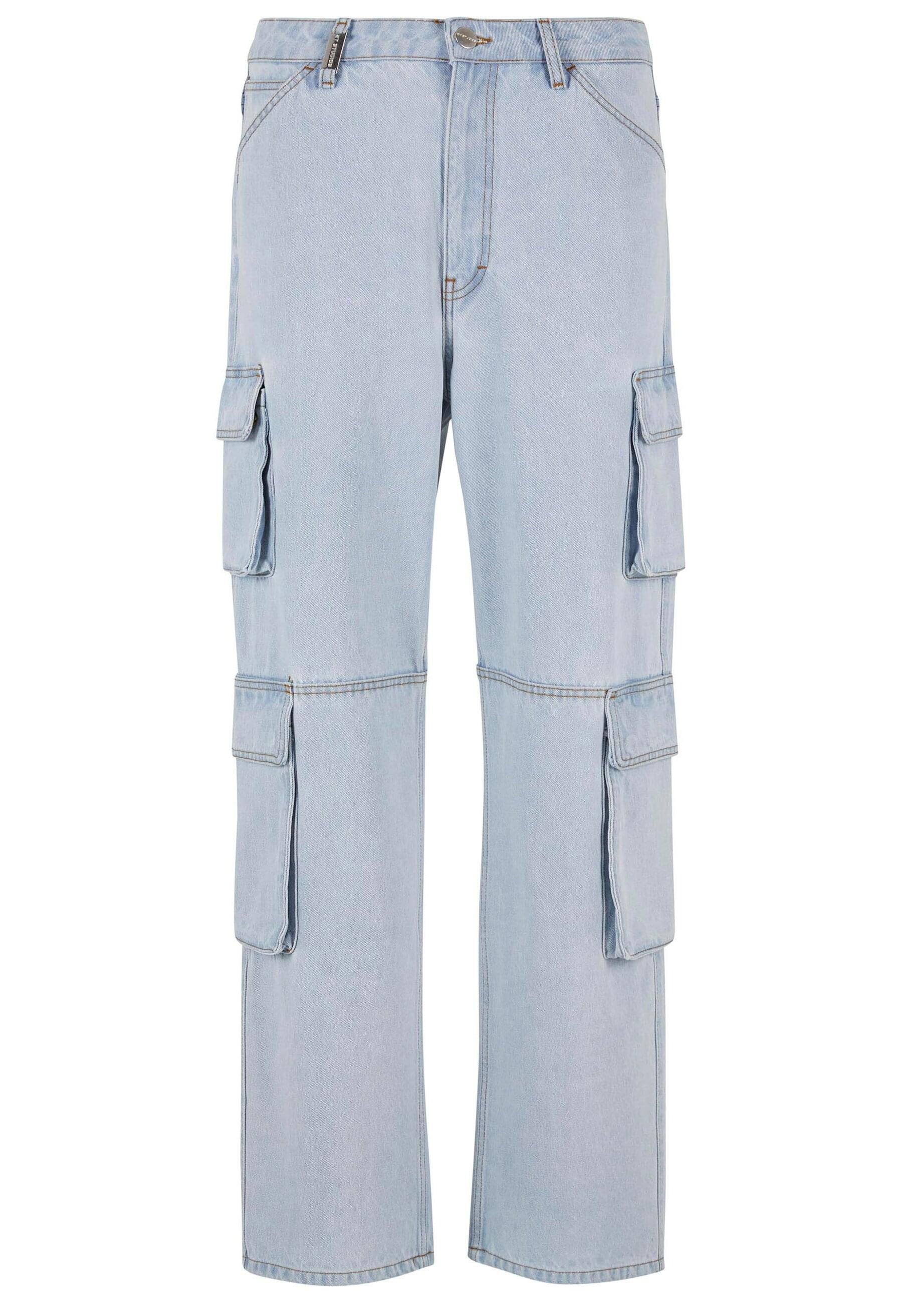 Bequeme Jeans 2Y STUDIOS "2Y Studios 2Y Aidan Cargo Baggy Jeans", Herren, Gr. 30, Normalgrößen, ice, 100% Baumwolle, unifarben, normal, Jeans