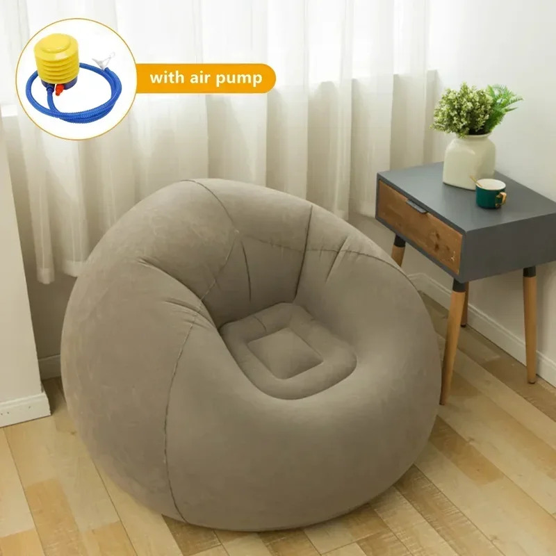 PVC Lounger Seat, Large Lazy Inflatable Sofa Chairs, Bean Bag Sofas, Pouf Puff Couch For Tatami & Living Room green