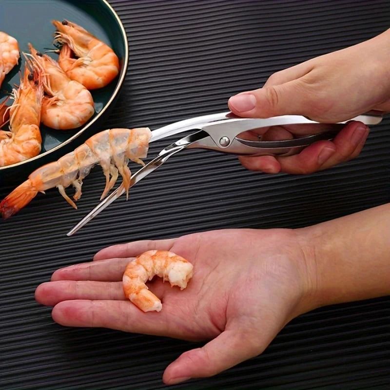 Stainless Steel Shrimp Deveining Tool Easy Shell Removal Kitchen Seafood Prep Gadget Stainless Steel Shrimp Deveining Tool Easy Shell Removal Kitchen Seafood Prep Gadget