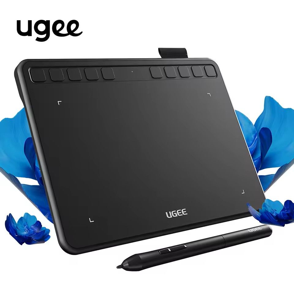UGEE S640 Drawing Tablet 6 Inch Pen Pad With 8192 Pressure Stylus For Android, Windows, Mac carbon Black