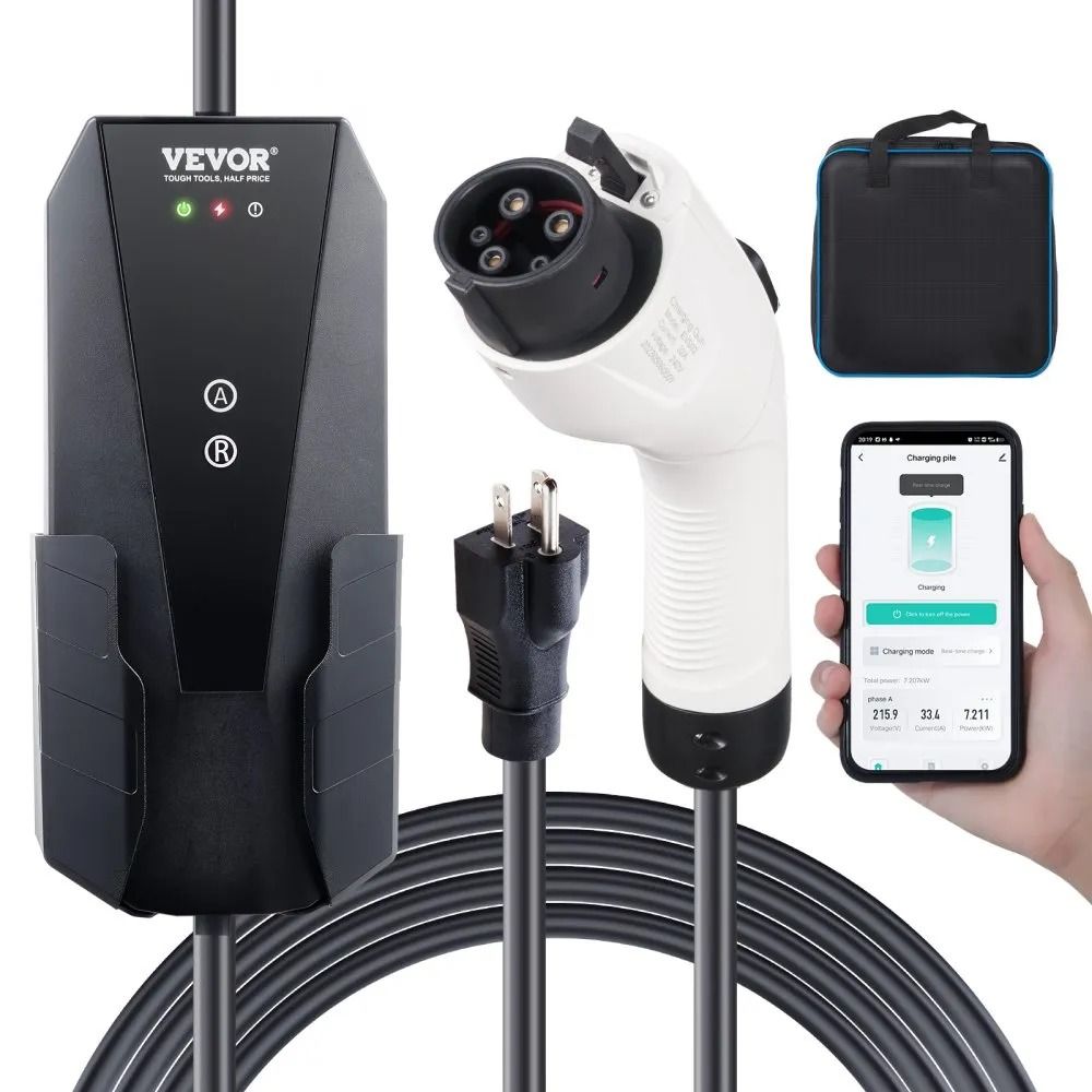 Electric Vehicle Charger With Foot Cable, Level Portable EV Charger, NEMA Plug, SAE EVs Electric Vehicle Charger With Foot Cable, Level Portable EV Charger, NEMA Plug, SAE EVs