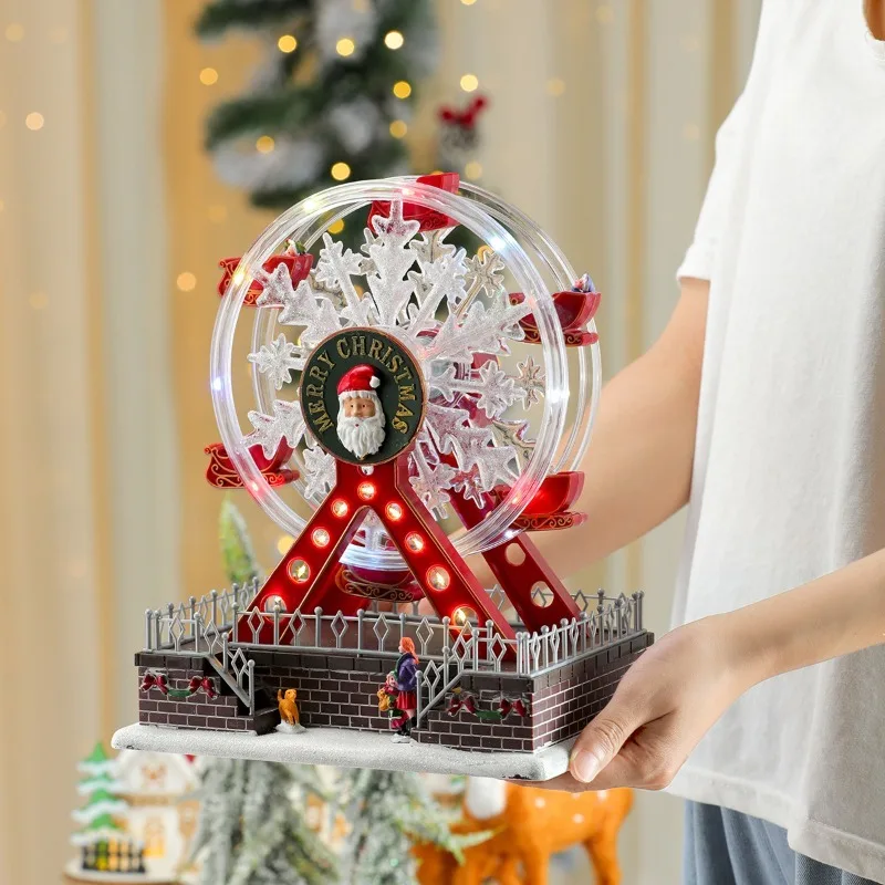 Santa Spinning Light Up Ferris Wheel, Christmas Octavo Music Ornament, New Year Home Party Decoration Gift Christmas Santa Spinning Light Up Ferris Wheel, Christmas Octavo Music Ornament, New Year Home Party Decoration Gift Christmas