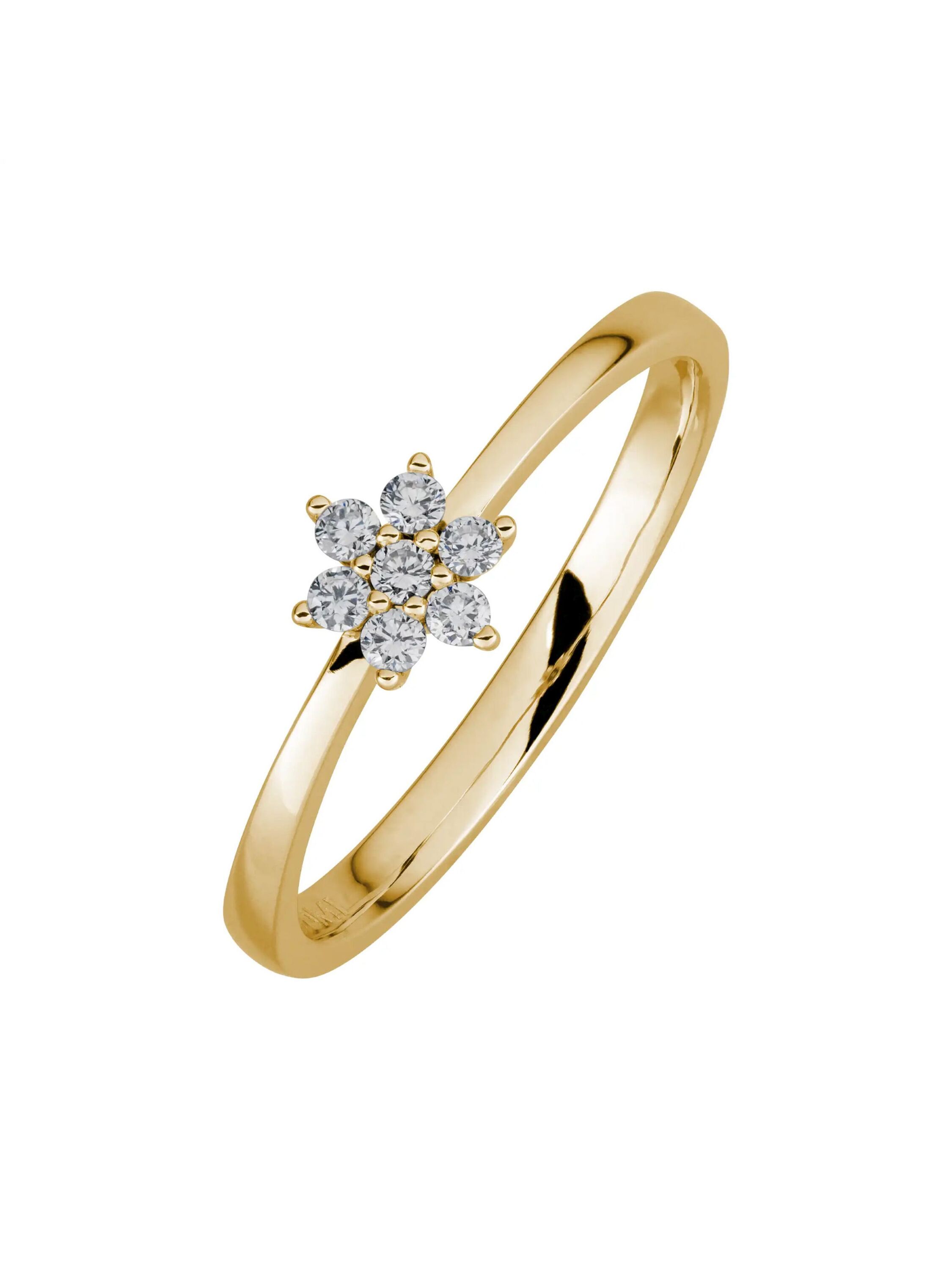 Lyomi Ring 585/- Gelbgold 7 synth. Diam. 0,13ct. Image